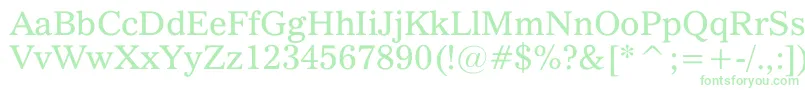 QuoVadis-fontti – vihreät fontit valkoisella taustalla