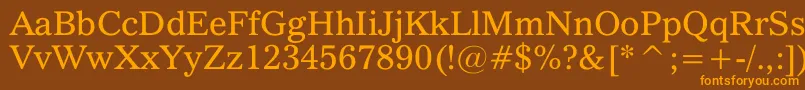 QuoVadis Font – Orange Fonts on Brown Background