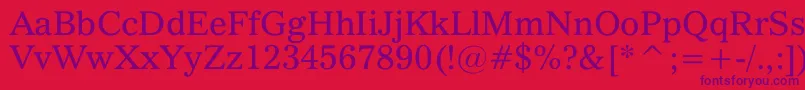 QuoVadis Font – Purple Fonts on Red Background