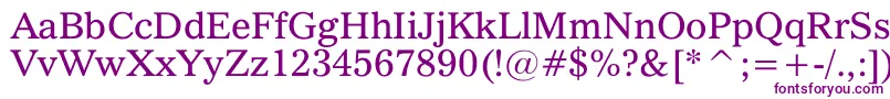 フォントQuoVadis – 白い背景に紫のフォント
