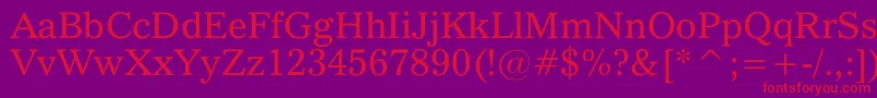 QuoVadis Font – Red Fonts on Purple Background