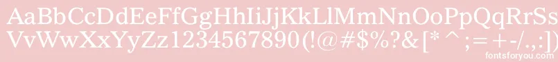 QuoVadis Font – White Fonts on Pink Background