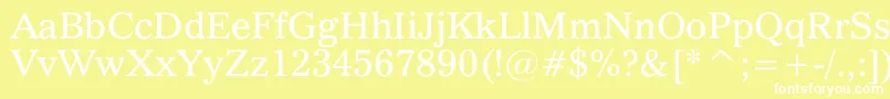 Шрифт QuoVadis – белые шрифты на жёлтом фоне