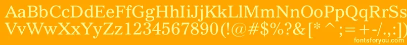 フォントQuoVadis – オレンジの背景に黄色の文字