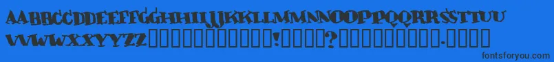 Crunky Font – Black Fonts on Blue Background