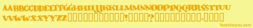 Crunky Font – Orange Fonts on Yellow Background