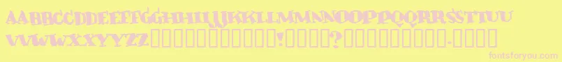 Crunky Font – Pink Fonts on Yellow Background