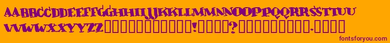 Crunky-Schriftart – Violette Schriften auf orangefarbenem Hintergrund