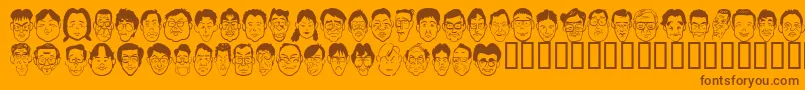 Sakabe People03 Font – Brown Fonts on Orange Background