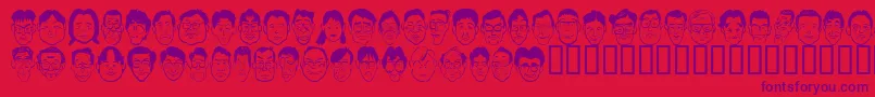 フォントSakabe People03 – 赤い背景に紫のフォント