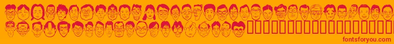 フォントSakabe People03 – オレンジの背景に赤い文字