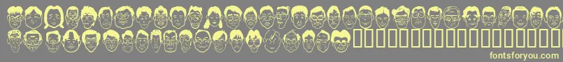 Sakabe People03 Font – Yellow Fonts on Gray Background
