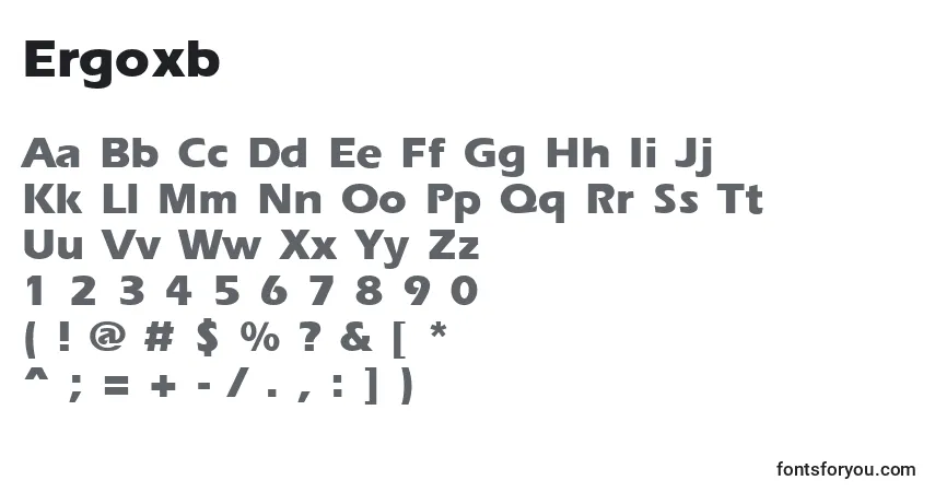 Czcionka Ergoxb – alfabet, cyfry, specjalne znaki
