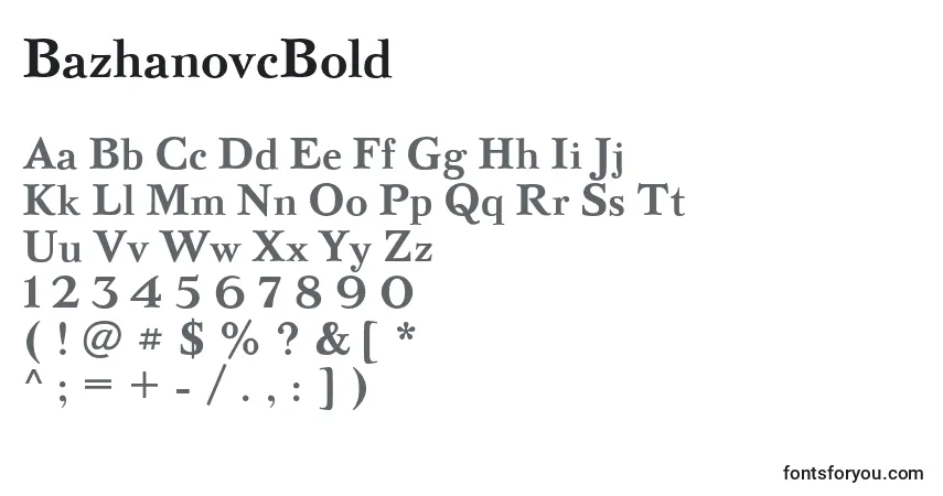 Czcionka BazhanovcBold – alfabet, cyfry, specjalne znaki