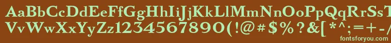 BazhanovcBold-fontti – vihreät fontit ruskealla taustalla