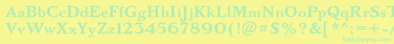 BazhanovcBold Font – Green Fonts on Yellow Background