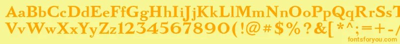 BazhanovcBold Font – Orange Fonts on Yellow Background