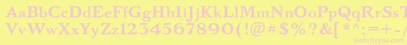 Czcionka BazhanovcBold – różowe czcionki na żółtym tle