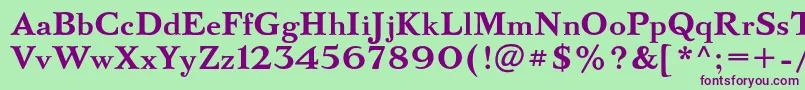 BazhanovcBold Font – Purple Fonts on Green Background