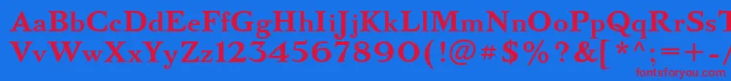 BazhanovcBold Font – Red Fonts on Blue Background