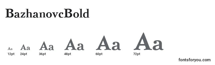 Размеры шрифта BazhanovcBold