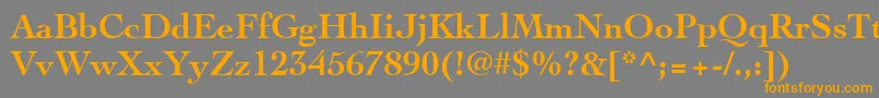 CochinLtBold-Schriftart – Orangefarbene Schriften auf grauem Hintergrund