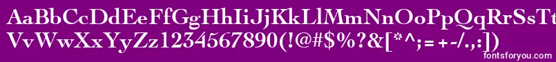 CochinLtBold-Schriftart – Weiße Schriften auf violettem Hintergrund