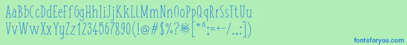 フォントFishchipsRegular – 青い文字は緑の背景です。