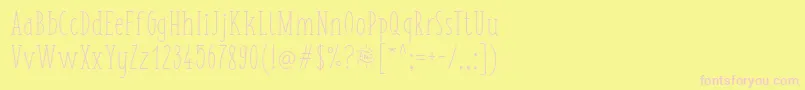 Fonte FishchipsRegular – fontes rosa em um fundo amarelo