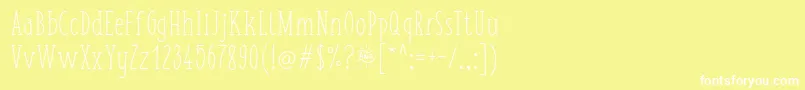 フォントFishchipsRegular – 黄色い背景に白い文字