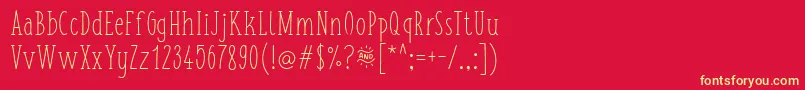 FishchipsRegular-fontti – keltaiset fontit punaisella taustalla