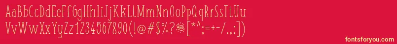 FishchipsRegular Font – Yellow Fonts on Red Background