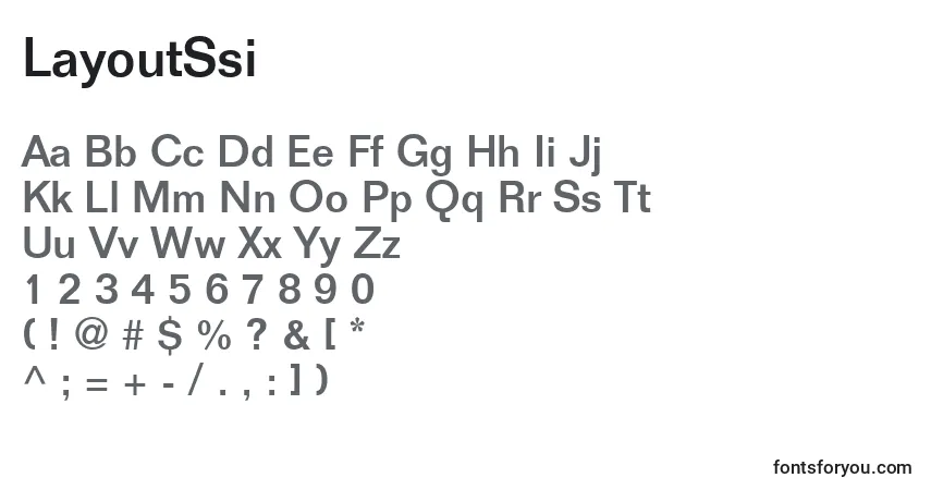 Czcionka LayoutSsi – alfabet, cyfry, specjalne znaki
