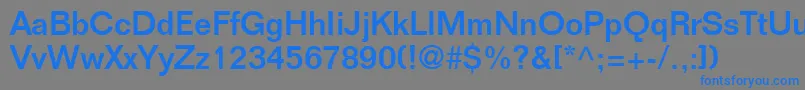 LayoutSsi-Schriftart – Blaue Schriften auf grauem Hintergrund