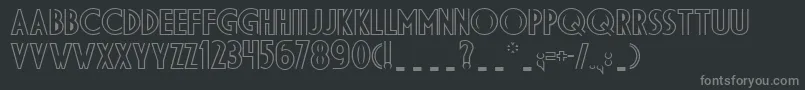 Dsdid-fontti – harmaat kirjasimet mustalla taustalla