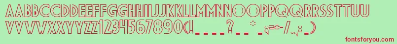 Dsdid-Schriftart – Rote Schriften auf grünem Hintergrund