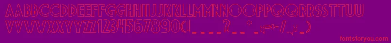 Dsdid-fontti – punaiset fontit violetilla taustalla