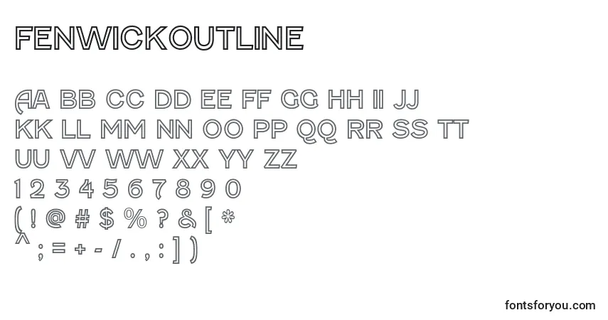 Шрифт FenwickOutline – алфавит, цифры, специальные символы