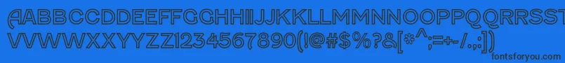 FenwickOutline Font – Black Fonts on Blue Background