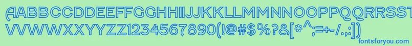 FenwickOutline Font – Blue Fonts on Green Background