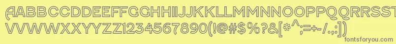 フォントFenwickOutline – 黄色の背景に灰色の文字