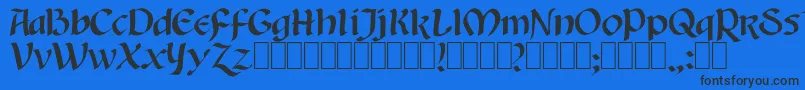 Шрифт Auntjudy – чёрные шрифты на синем фоне