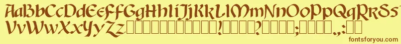 Auntjudy-fontti – ruskeat fontit keltaisella taustalla