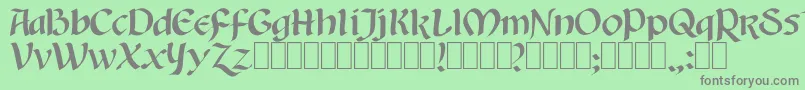 Auntjudy Font – Gray Fonts on Green Background