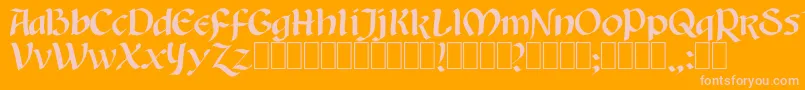 Auntjudy Font – Pink Fonts on Orange Background