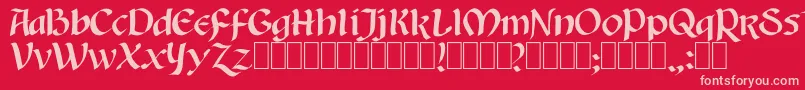 Auntjudy Font – Pink Fonts on Red Background