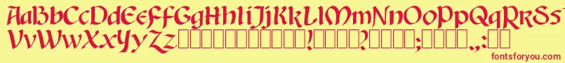 Auntjudy Font – Red Fonts on Yellow Background