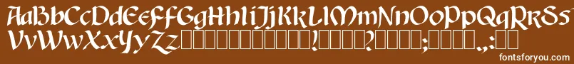 Auntjudy-fontti – valkoiset fontit ruskealla taustalla