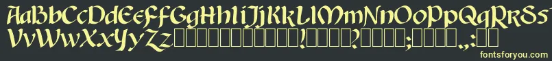 Auntjudy Font – Yellow Fonts on Black Background