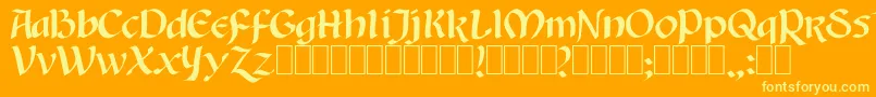 Auntjudy Font – Yellow Fonts on Orange Background
